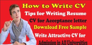 write cv for a scholarship