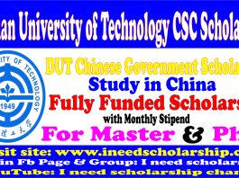 Dalian University of Technology CSC Scholarship-DUT Scholarship 2021