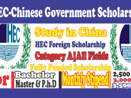 HEC CSC Scholarship China Scholarship Fully Funded Scholarship 2021
