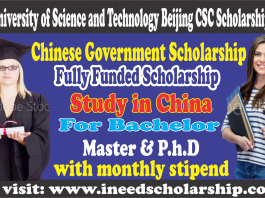 USTB University of Science and Technology Beijing CSC Scholarship 2021