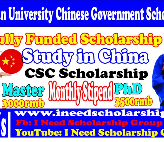 Wuhan University CSC Scholarship For International Students 2021