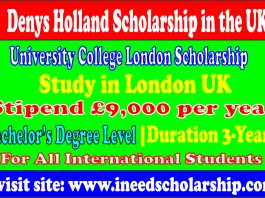 Denys Holland Scholarship