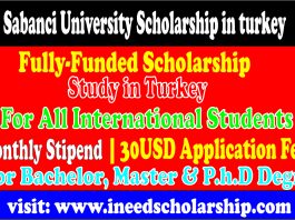 Sabanci University Scholarship in turkey