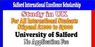 Salford International Excellence Scholarship
