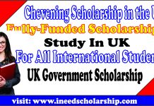 Chevening Scholarship in the UK