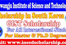 GIST Scholarship in Korea
