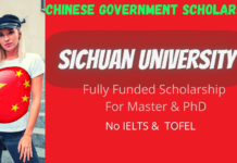 Sichuan University CSC Scholarship